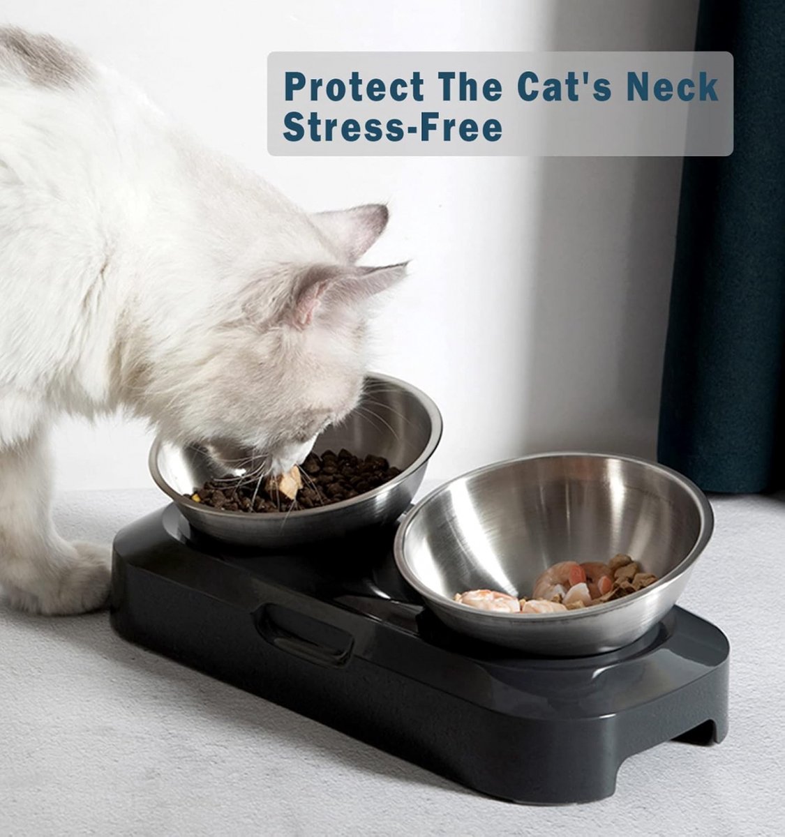 Pet Water & Food Set - 2 Pieces - BPA-Free - Dog Food Bowl - Cat Food Bowl - With Stand - Cat Food Bowls - Drinking Bowl - Double Food and Drinking Bowl - 2 in 1 Pet Bowl - Dog and Cat - Bowls Are Dishwasher Safe - Image 5