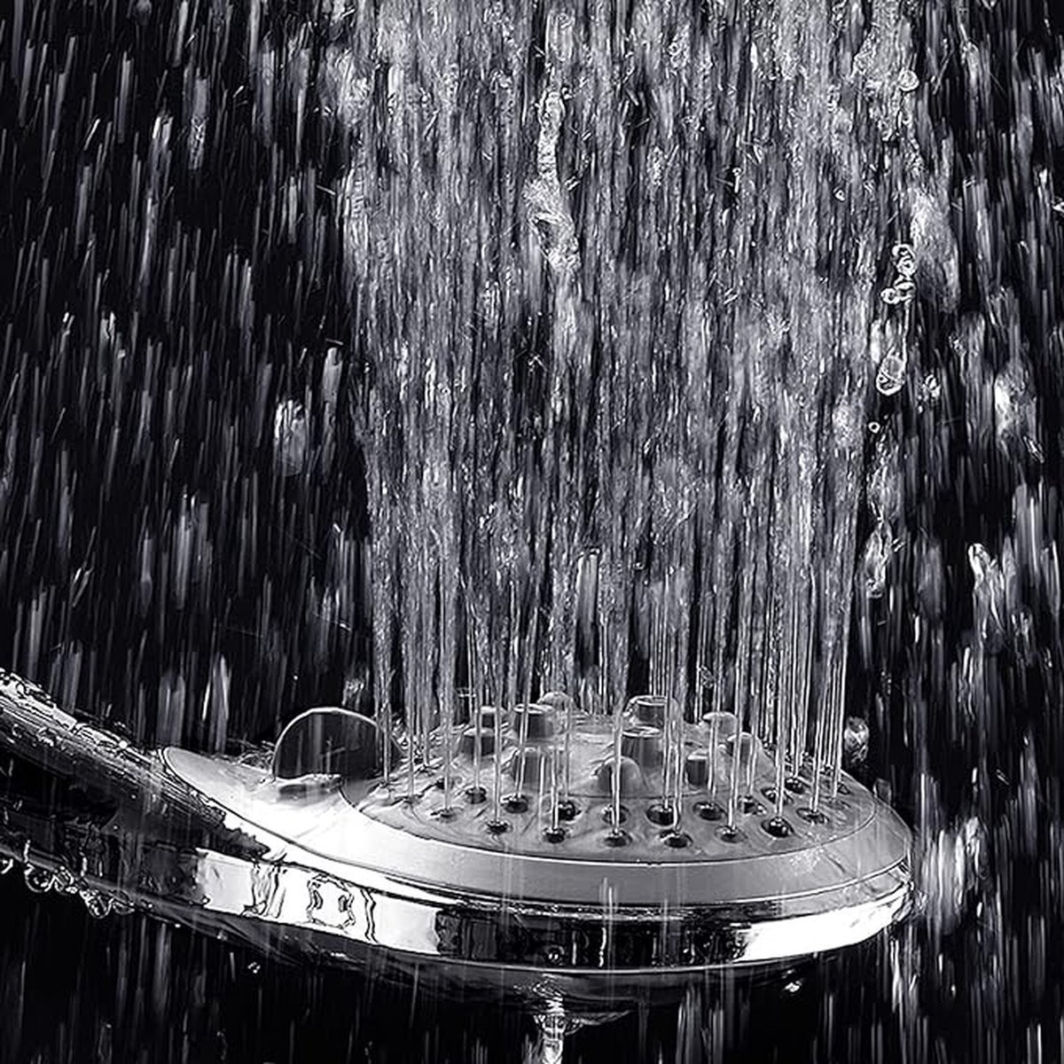 Water-Saving Shower Head - 5 Spray Settings - High Pressure - Hand Shower - Shower Set - With 1.5m Explosion-Proof Hose - Chrome - High Quality - Durable - Rain Shower - Silver - For Better Skin and Hair - Image 3