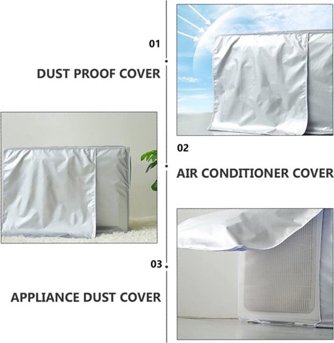 Air Conditioner Cover Outdoor Unit - Air Conditioner Protective Cover - Air Conditioning Covers - Universal Air Conditioner Protective Cover - 86x35x60cm - Waterproof - With Ventilation Flap - Protective Cover for Air Conditioning Main Unit - Air Conditio - Image 2