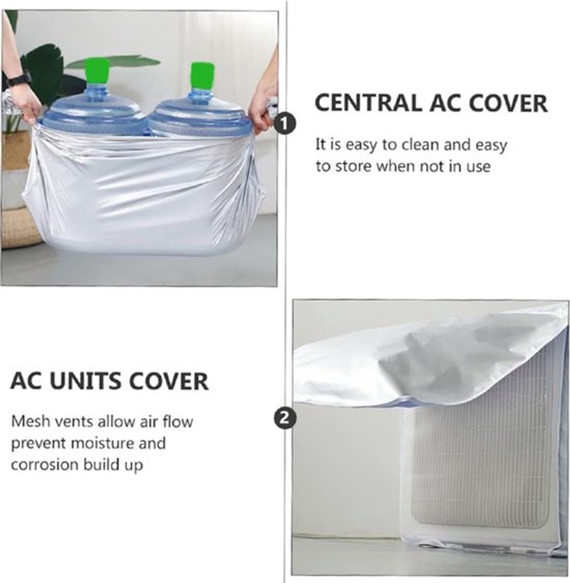 Air Conditioner Cover Outdoor Unit - Air Conditioner Protective Cover - Air Conditioning Covers - Universal Air Conditioner Protective Cover - 86x35x60cm - Waterproof - With Ventilation Flap - Protective Cover for Air Conditioning Main Unit - Air Conditio - Image 3