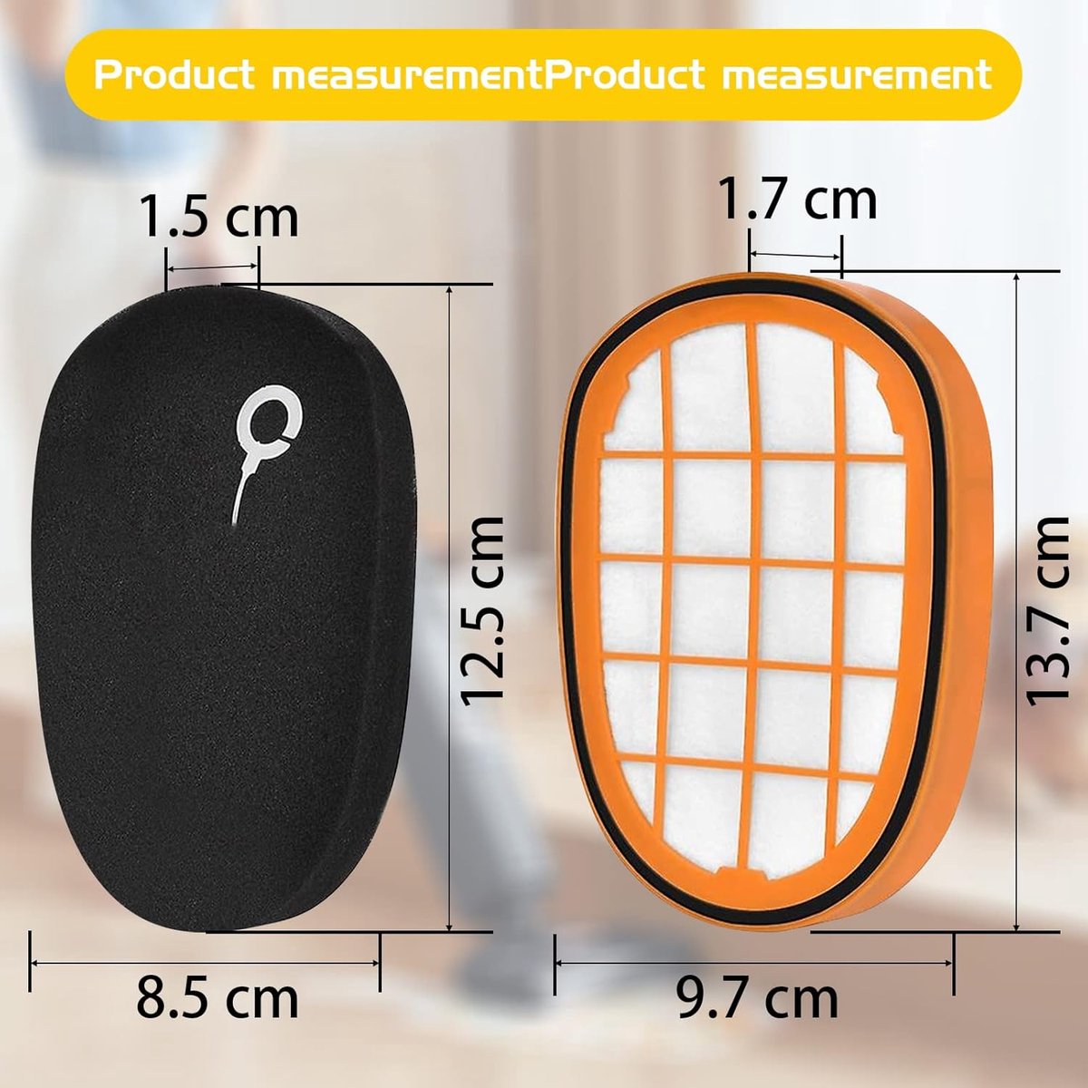 SOLLBRY® - 4 x Filter Suitable For Philips Speedpro Max Aqua 7000 And 8000 Series - FC5005/01, CP1100/01, CP0663/01 Replacement Foam Rubber - Stick Vacuum - Suitable for Philips Speedpro Max Foam Filter - With Cleaning Brush - Image 3