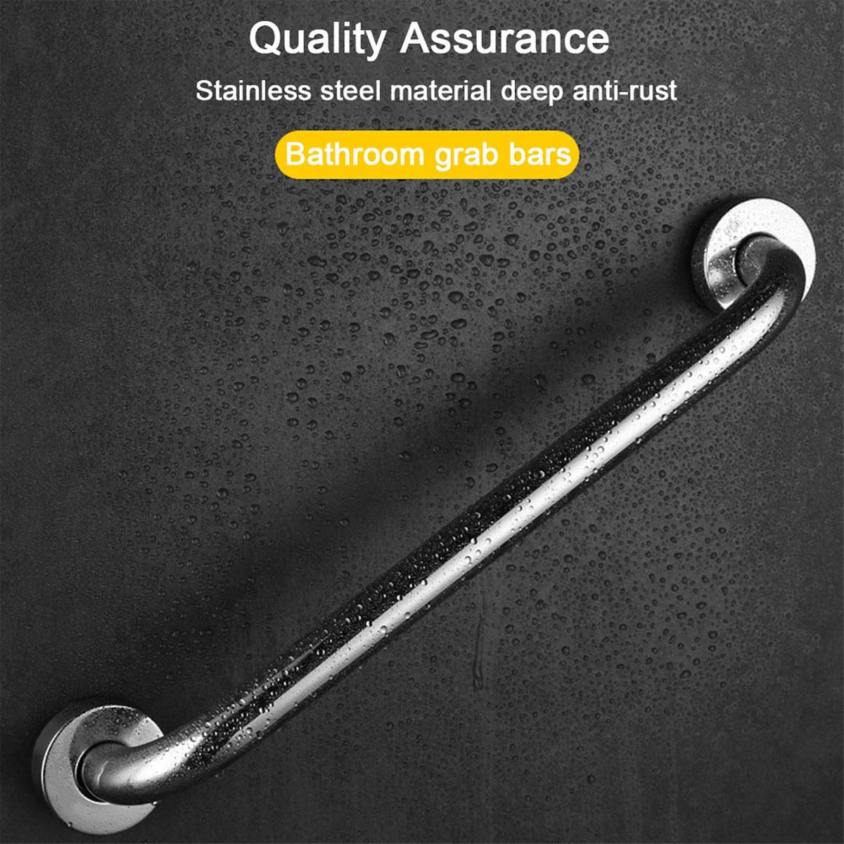 Wall Grab Bar - Extra Grip - 2 Pieces - 30 Cm - Stainless Steel - Handle / Wall Grab Bar for Bathroom / Shower / Toilet - Toilet Grab Bar - Bath Grab Bar - Shower Grab Bar - Non-Slip Grab Bar - Bathroom Handle - Safety Grip - High Load Capacity - Screws I - Image 4