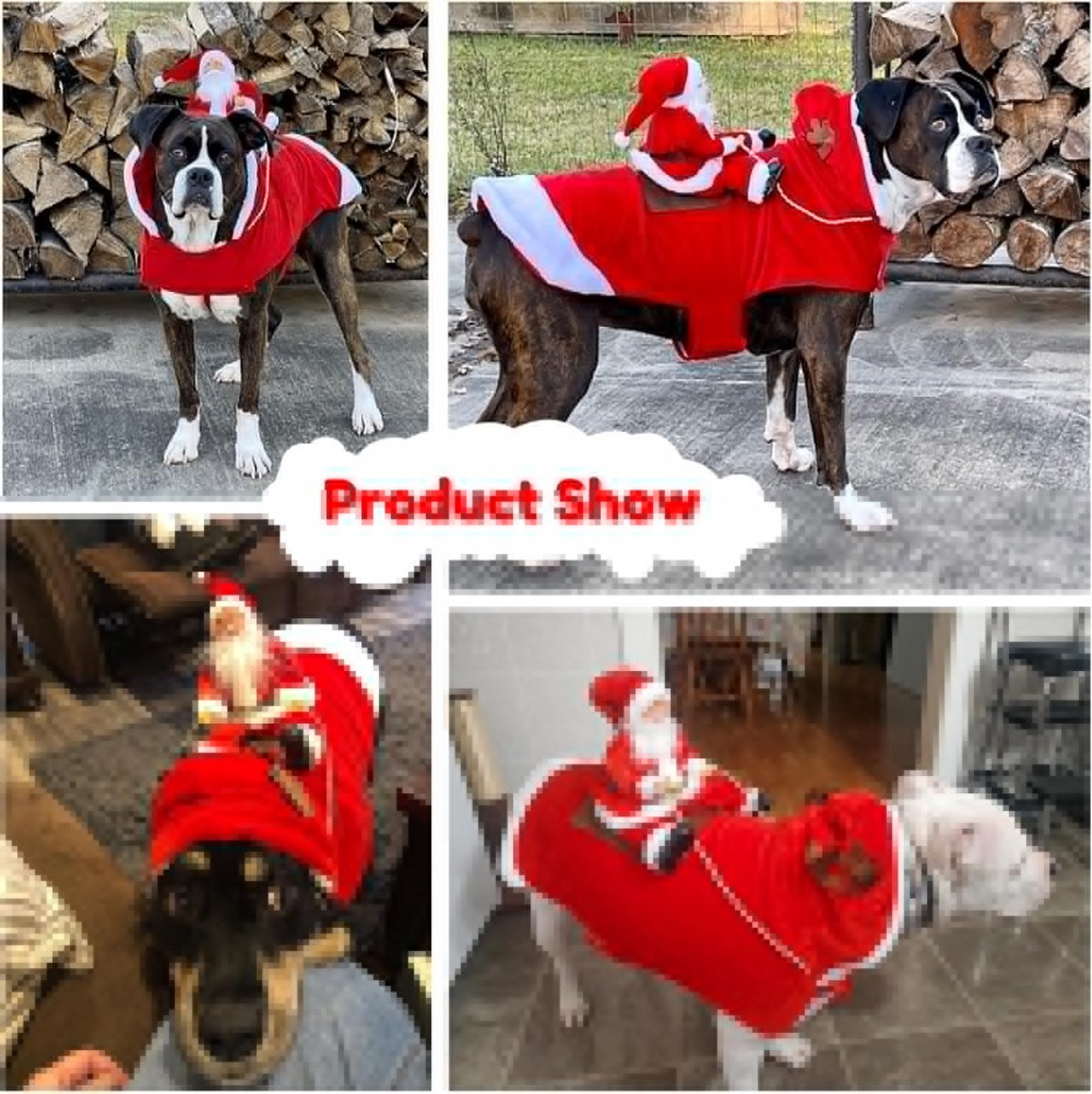 Dog Costume Christmas - Christmas Clothing For Dog/Cat - Christmas Outfit For Puppies - Hooded Dog Christmas Suit - Dog Christmas Clothing - Funny Dog Christmas Costume - Size XXL - Dog Fancy Dress Costumes - Dog Clothing - Pet Christmas Costume - Christm - Image 3
