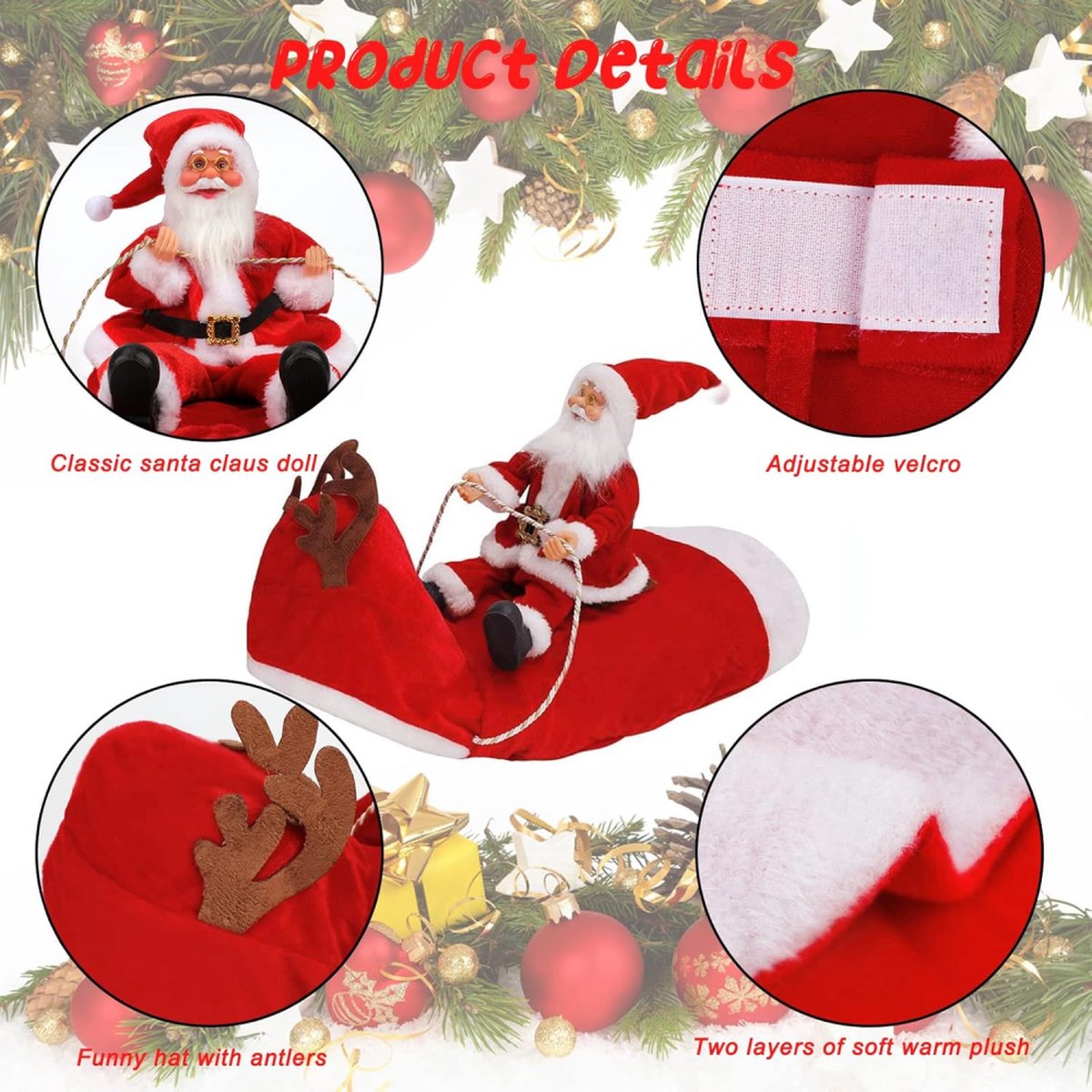 Dog Costume Christmas - Christmas Clothing For Dog/Cat - Christmas Outfit For Puppies - Hooded Dog Christmas Suit - Dog Christmas Clothing - Funny Dog Christmas Costume - Size XXL - Dog Fancy Dress Costumes - Dog Clothing - Pet Christmas Costume - Christm - Image 5