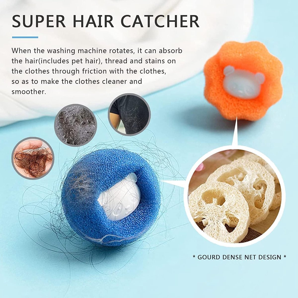 Washing Machine Laundry Balls - 12 Pieces - Laundry Ball - Anti-Hair - Dryer Ball - Fabric Softener Ball - Dryer Ball - Anti-Rolling Laundry Ball - Cleaning Supplies - Household Gadgets - Reusable - Hair Catcher - Anti-Flint - For Washing Machine/Dryer - Image 3