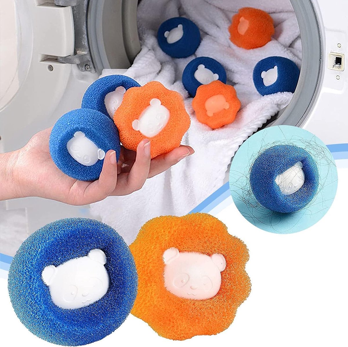 Washing Machine Laundry Balls - 12 Pieces - Laundry Ball - Anti-Hair - Dryer Ball - Fabric Softener Ball - Dryer Ball - Anti-Rolling Laundry Ball - Cleaning Supplies - Household Gadgets - Reusable - Hair Catcher - Anti-Flint - For Washing Machine/Dryer - Image 4