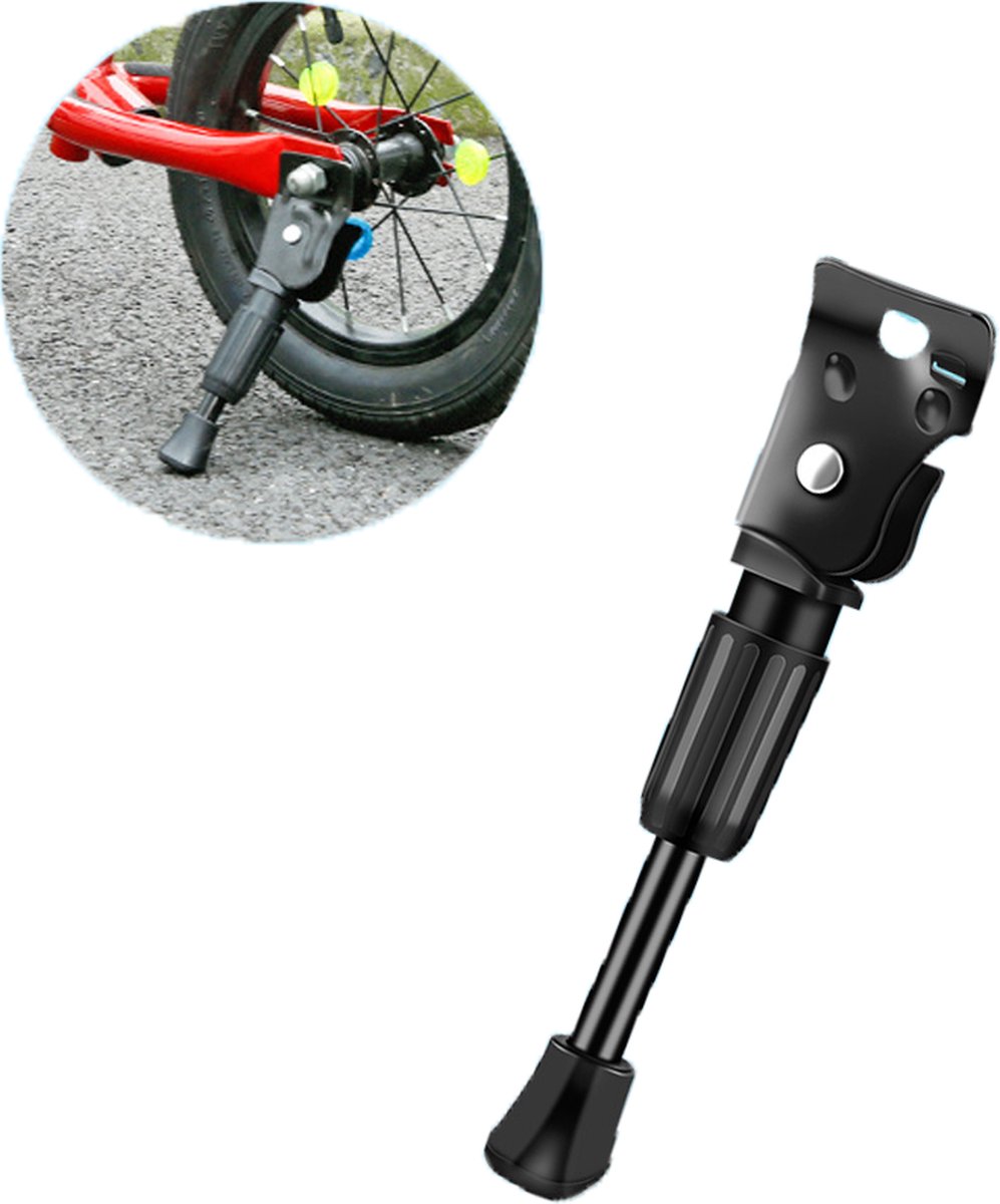 12 Inch - Bicycle Stand for Children's Bikes - MTB Kickstand - Single Bicycle Stand - Bicycle Accessories for Children - Bicycle Stand - Side Stand for Bicycles - Bicycle, E-Bike, City Bike & Mountain Bike - Black - Easy to Install - Image 1