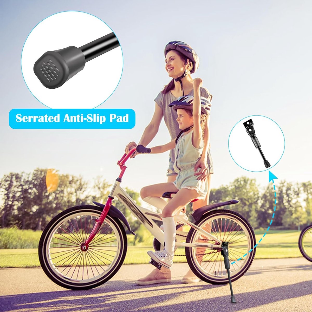12 Inch - Bicycle Stand for Children's Bikes - MTB Kickstand - Single Bicycle Stand - Bicycle Accessories for Children - Bicycle Stand - Side Stand for Bicycles - Bicycle, E-Bike, City Bike & Mountain Bike - Black - Easy to Install - Image 5