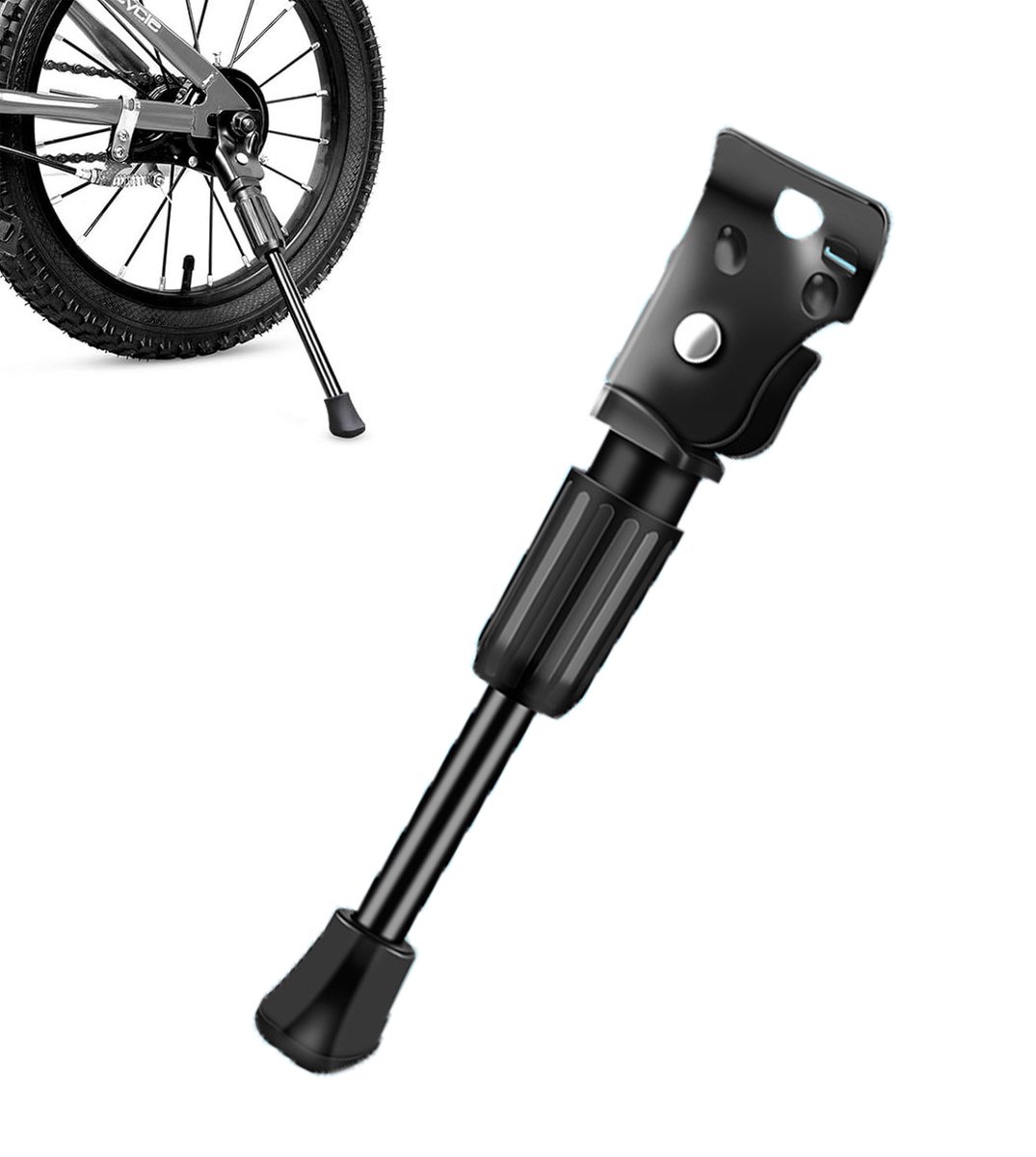 14 Inch - Bicycle Stand for Children's Bikes - MTB Kickstand - Single Bicycle Stand - Bicycle Accessories for Children - Bicycle Stand - Side Stand for Bicycles - Bicycle, E-Bike, City Bike & Mountain Bike - Black - Easy to Install - Image 1