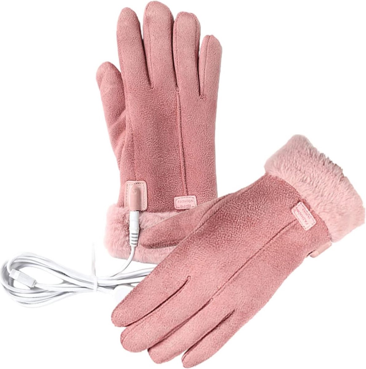 Heated Gloves - USB Heated Gloves for Cycling - Women's Heated Gloves - Cold-Proof Cycling Gloves - Touchscreen - Knitted Thermal Gloves - Pink - Three Modes - Comfortable - Suitable for Bicycles, E-Bikes, Scooters - Image 1