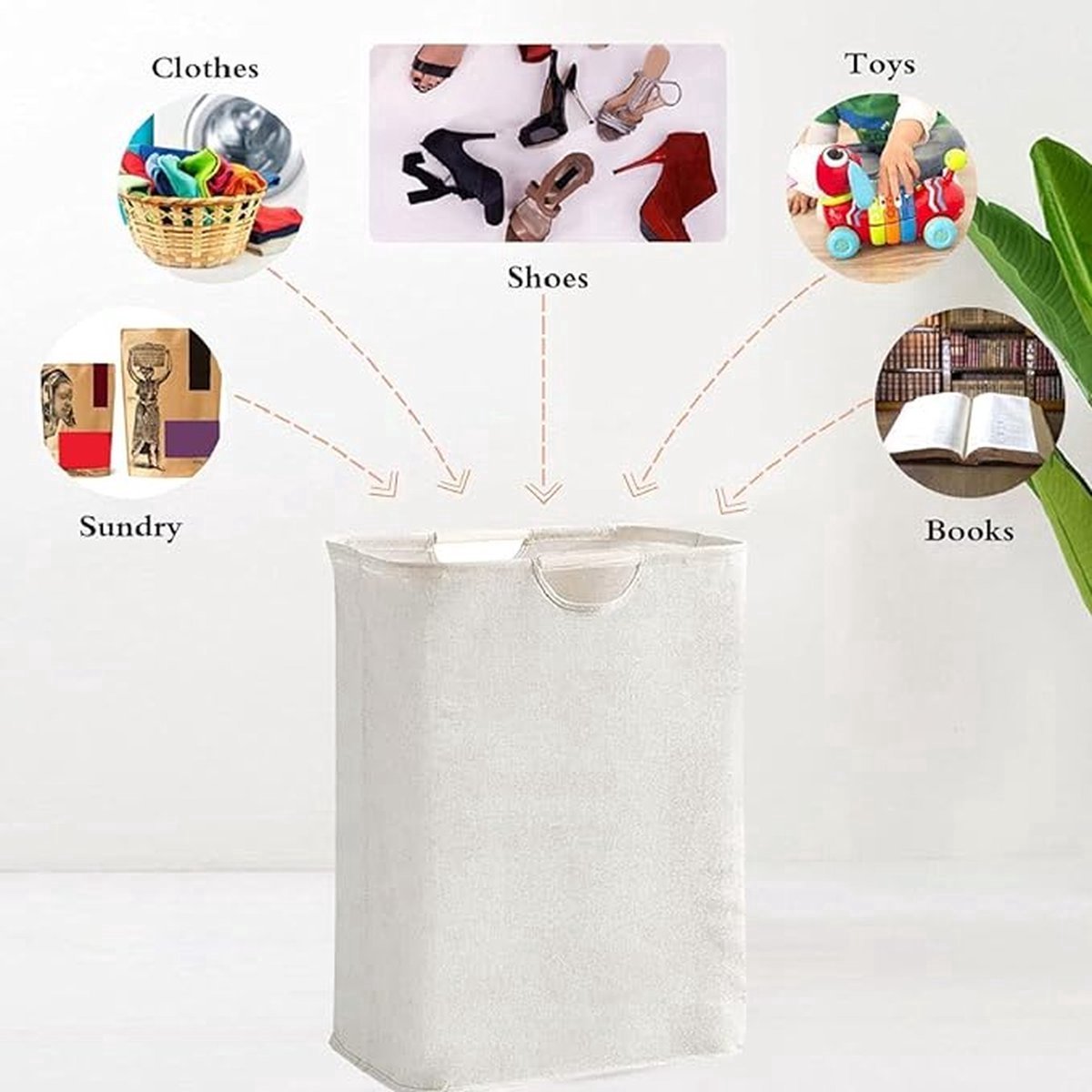 Cotton Laundry Basket - Laundry Bag - Laundry Basket - With Handles - 30x30x40cm - Durable - High Capacity - Foldable - Laundry Box - Clothes Organizer - Laundry Basket - Laundry Baskets - Dirty Clothes Basket - Storage Basket - Simple - Image 3