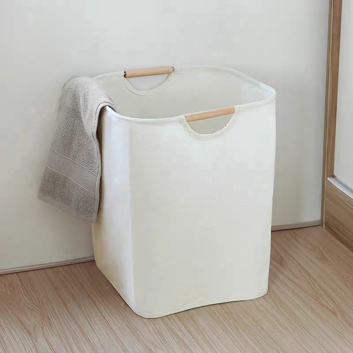 Cotton Laundry Basket - Laundry Bag - Laundry Basket - With Handles - 30x30x40cm - Durable - High Capacity - Foldable - Laundry Box - Clothes Organizer - Laundry Basket - Laundry Baskets - Dirty Clothes Basket - Storage Basket - Simple - Image 5