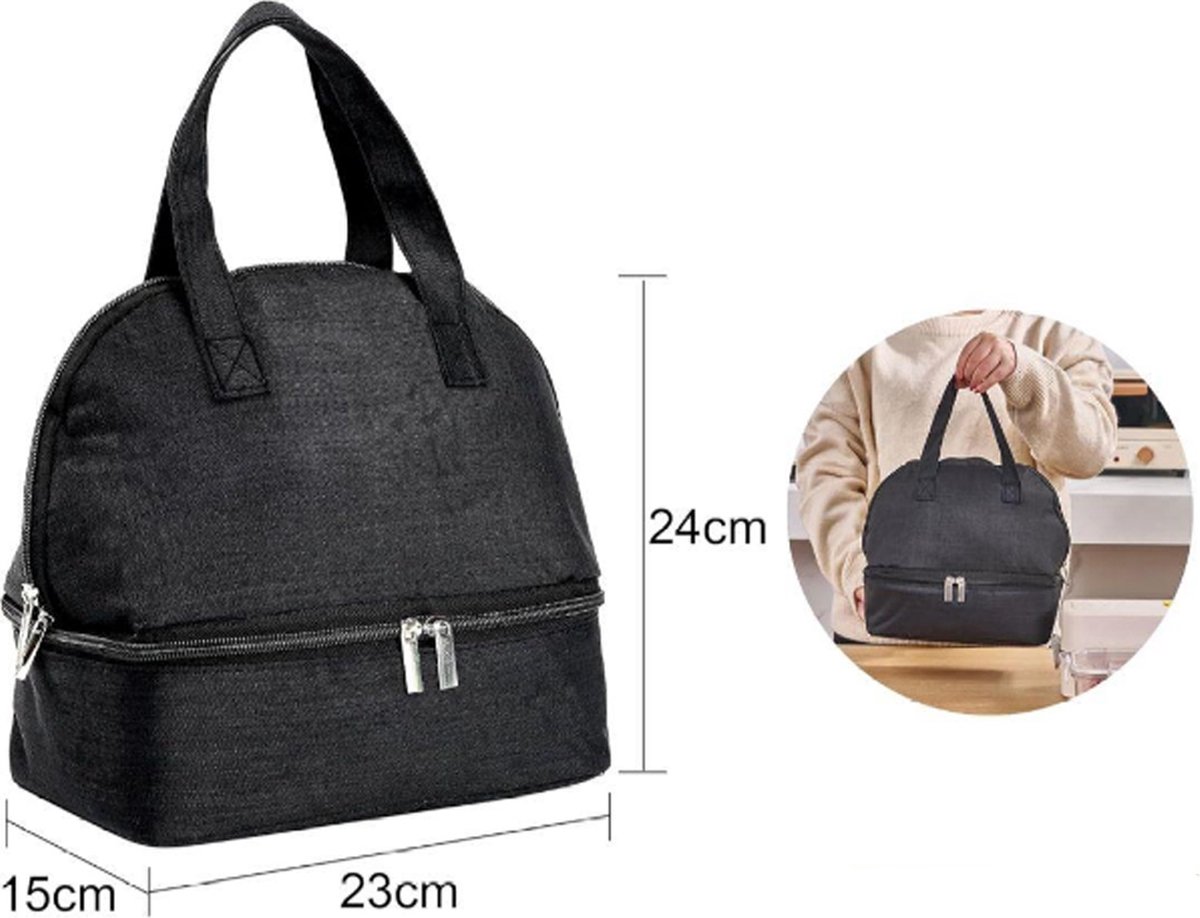Insulated Lunch Bag - Family Picnic Bag - Reusable Waterproof Lunch Bags - Double Compartment Lunch Bags - Portable Lunch Box - For School Picnic Camping Travel - For Men Women - Image 2