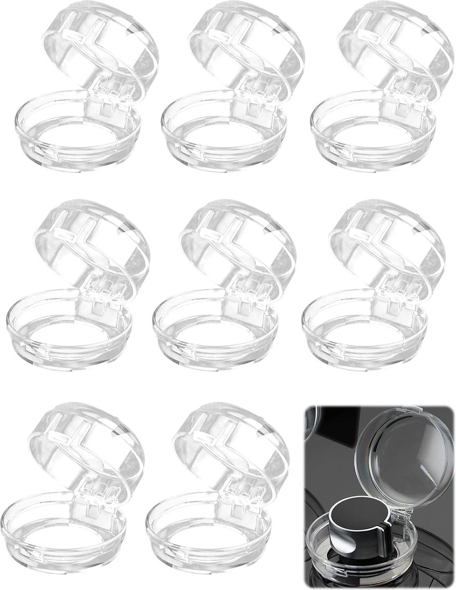 Gas Stove Knob Protective Cover - 8 Pieces - Universal - Plastic Knob Cover - Suitable for Gas Stove, Gas/Electric Stove, Electric Oven, Induction Stove, Gas BBQ, Hob - Kitchen Utensils - Transparent - Child Safety - Image 1
