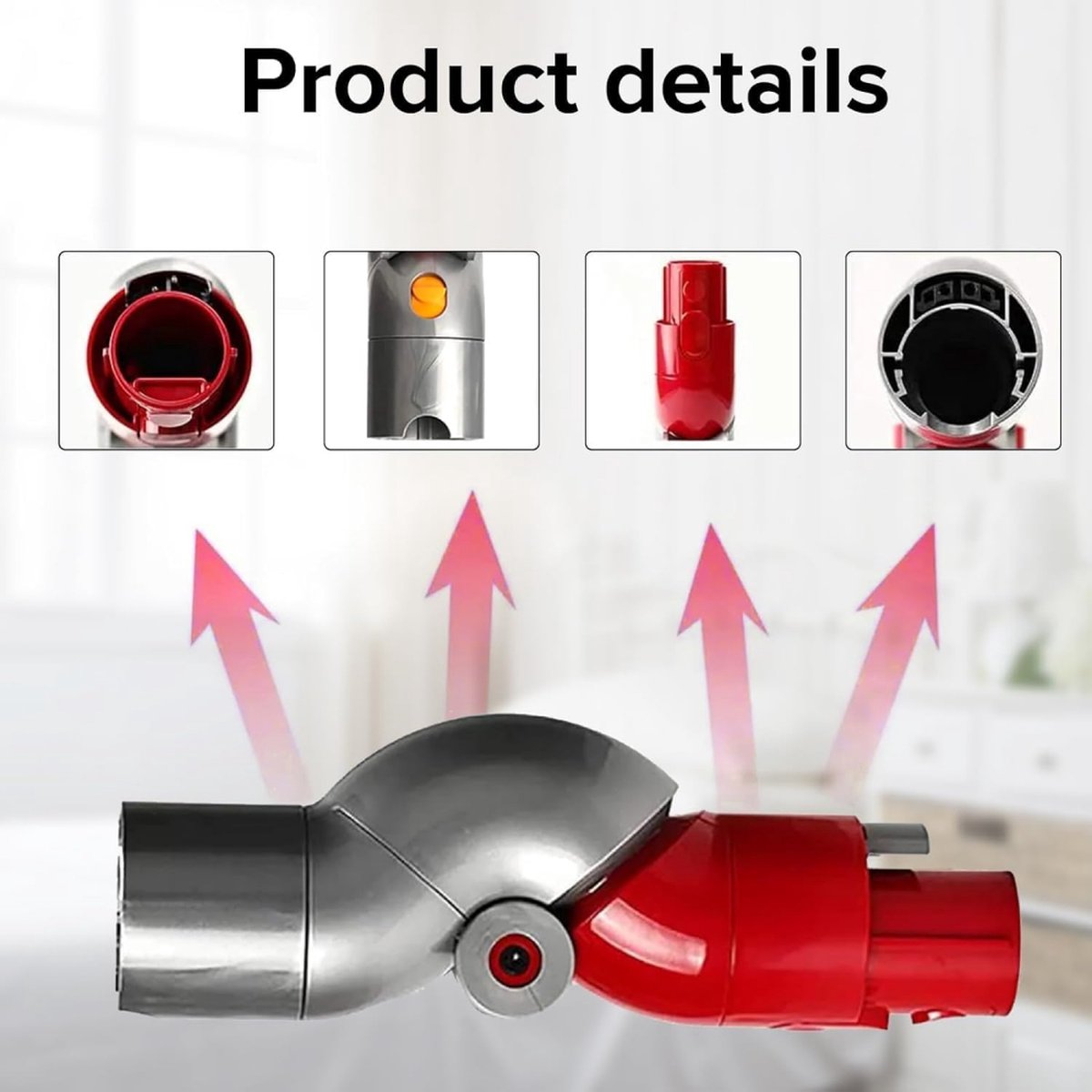 Quick Release Adapter Suitable For Dyson V7, V8, V10, V11 - Quick Release Short Distance Adapter - Angle Attachment - Angle Adapter 90 Degree Tool Accessory - Ergonomic Vacuuming - Vacuum Cleaner Adapter - Vacuum Cleaner Accessories - Image 4