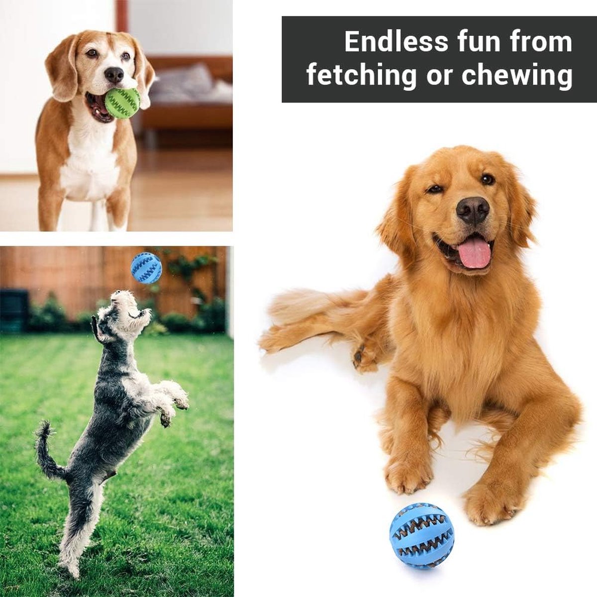 Dog Ball 5 Cm - 2 Pieces - Dog Toys - Dog Snack Ball - Dog Toys - Dog Chew Toy - Dog Toys - Dog Intelligence Toys - Green+Blue - Image 3