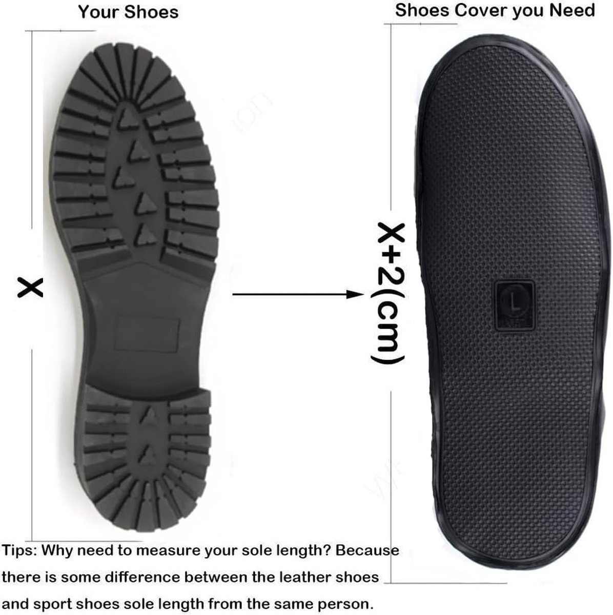 Waterproof Shoe Covers - Rain Shoe Covers - with Zipper and Drawstring - Waterproof Shoe Protectors - Motorcycle Scooter Bicycle Shoe Cover - Shoe Rain Cover - Shoe Cover - Shoe Covers - Anti-Slip - Size 41-42 - Black - Image 5