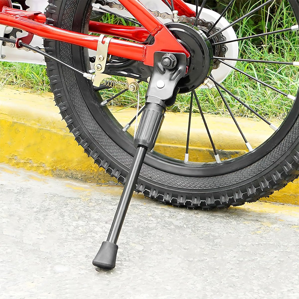 16 Inch - Bicycle Stand for Children's Bikes - MTB Kickstand - Single Bicycle Stand - Bicycle Accessories for Children - Bicycle Stand - Side Stand for Bicycles - Bicycle, E-Bike, City Bike & Mountain Bike - Pink - Easy to Install - Image 3