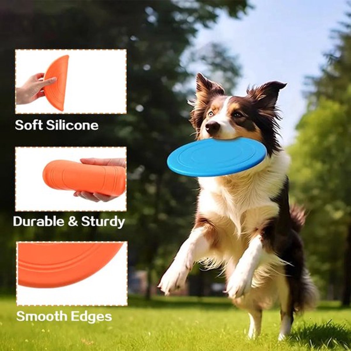 Frisbee - 7 Pieces - Dog Frisbee - Rubber Frisbee Dog - Dog Toys - Beach Toys - Disc - Soft Silicone - Dog Intelligence Toys - For All Dogs - 17.8 Cm - Image 4