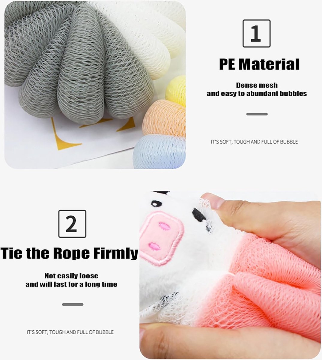 Shower Puff - 4 Pieces!! - Bath Sponge - Kids Bath Sponge - Relaxing Bath - Scrubbing Sponge - Soft Sponge - Shower Sponge - Bath Sponge - Massage Sponge - Scrubbing Sponge - Shower - Bath - Bath Sponge In Beautiful Colors - Massage Sponge - Shower Stick - Image 4