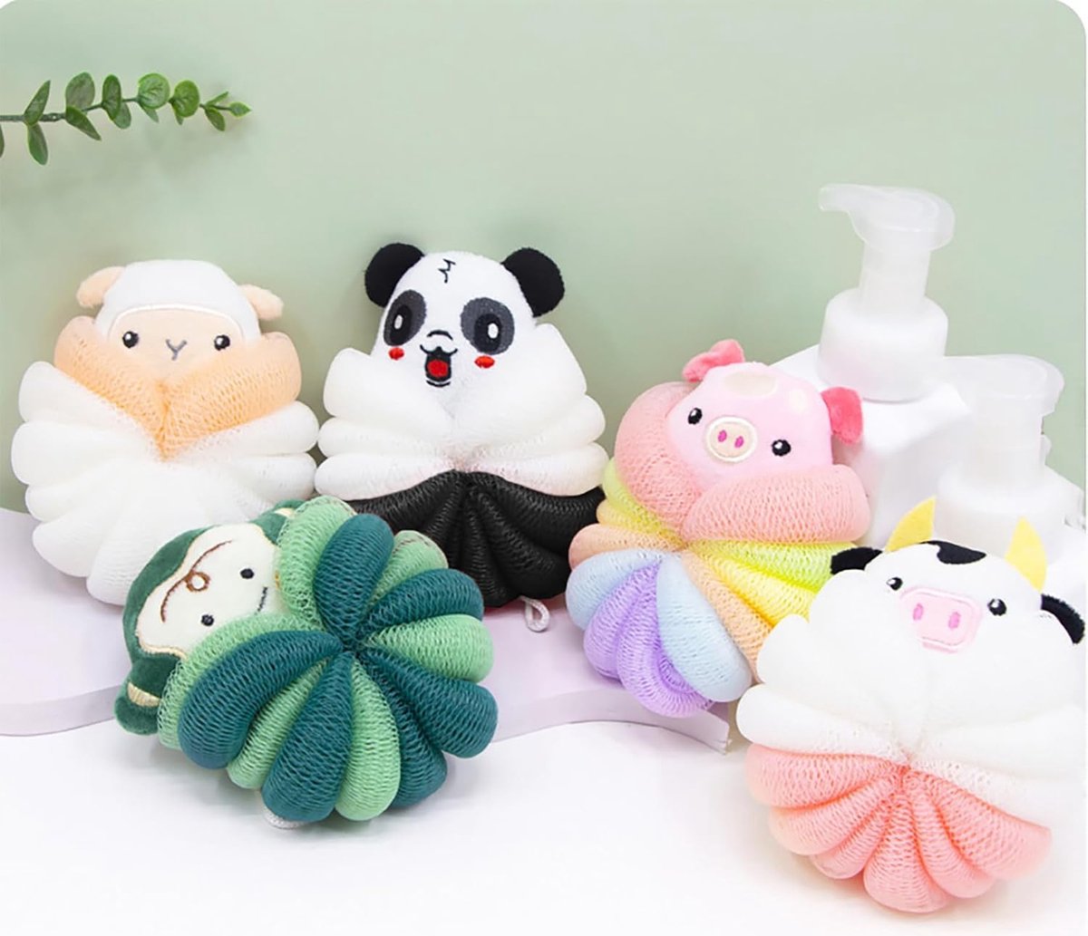 Shower Puff - 4 Pieces!! - Bath Sponge - Kids Bath Sponge - Relaxing Bath - Scrubbing Sponge - Soft Sponge - Shower Sponge - Bath Sponge - Massage Sponge - Scrubbing Sponge - Shower - Bath - Bath Sponge In Beautiful Colors - Massage Sponge - Shower Stick - Image 5