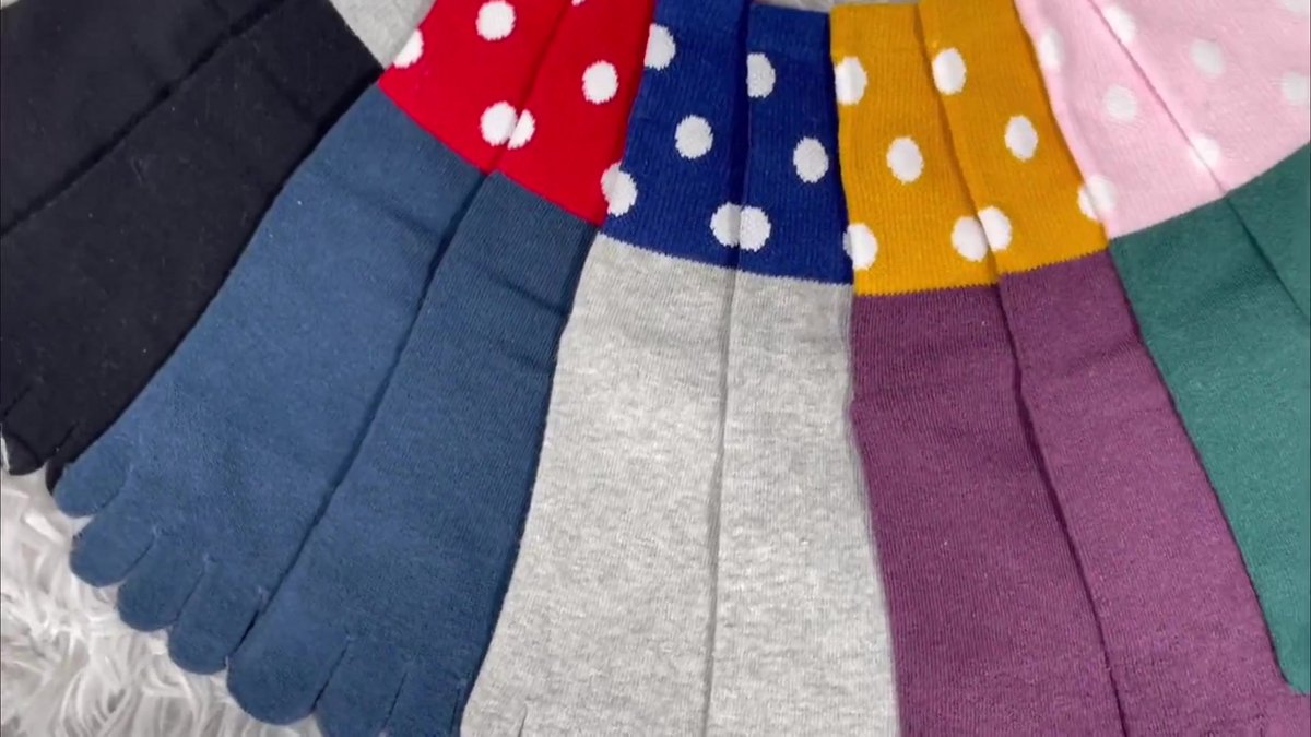 Toe Socks 5 Pairs - Toe Socks - Women's - Cotton - Yoga Socks - Smooth Toe Seam - No Annoying Seams - Runner Toe Socks - Flip-Flop Socks - Toe Socks - Toe Socks - Toesocks - Ladies - Antibacterial - Breathable - Comfortable Socks - Image 2