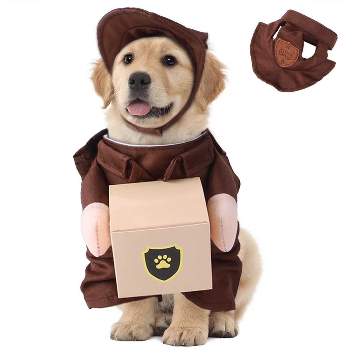 Dog Costume - Funny Dog Suit - Animal Clothing - Dog Fancy Dress Costumes - Dog Clothing for Dress-Up Party - Roleplay Cosplay Holiday Decorations - Funny Clothing for Pets - Size M - Courier Clothing - Image 1