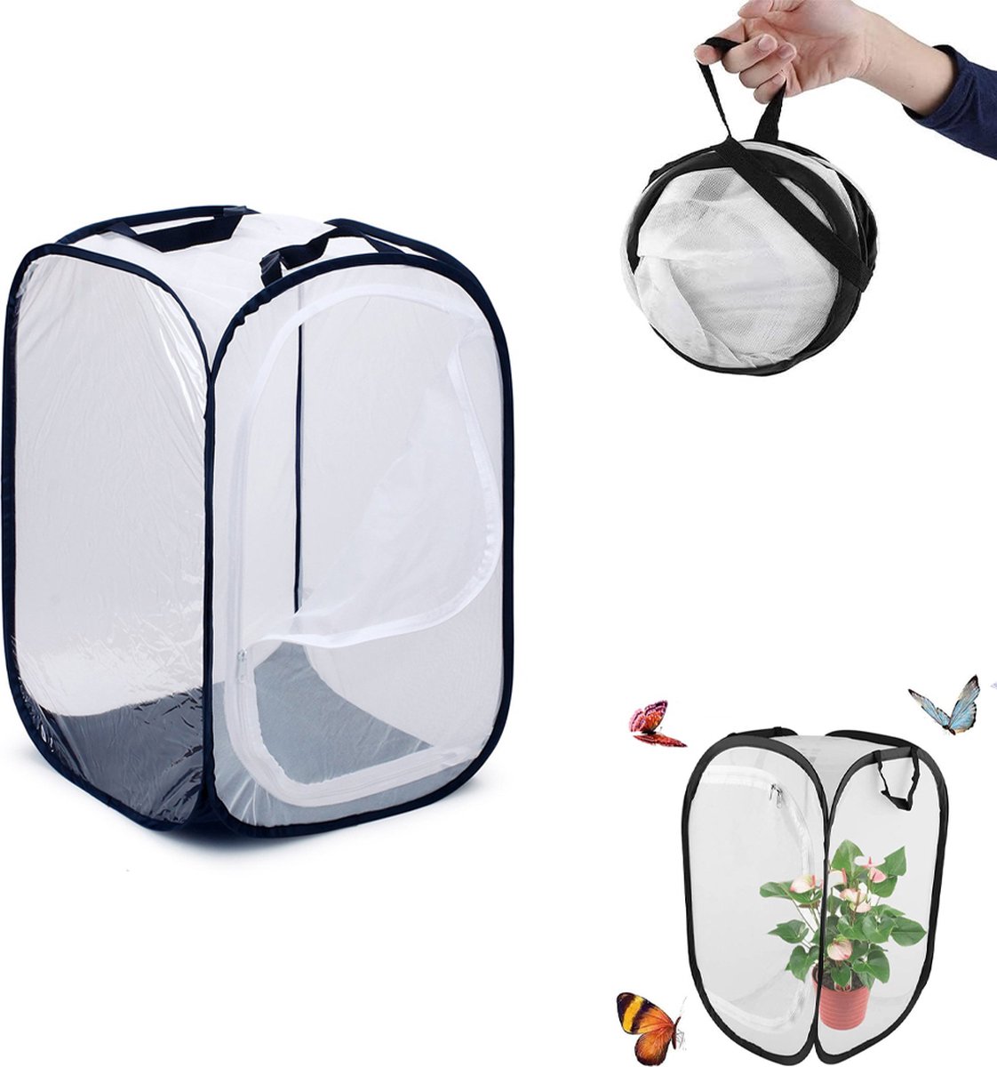 Insect Net - Insect and Butterfly Habitat Cage - Insect Breeding Net - Insect Hotel - Large Portable - Insect Monarch Butterfly - Pop-Up Cage - Garden Toy - Discover Butterflies and Ladybugs for Children - 60cm High - Image 1