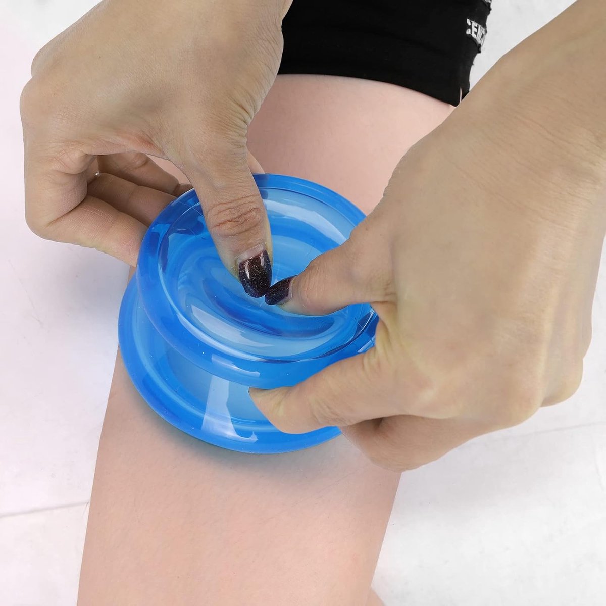Cellulite cups - Cupping set of 4 pieces - Cupping cups - Full body - Cellulite Massage Device - Vacuum Silicone Cupping set - Cellulite Massage Cupping Cups - Anti-Cellulite - for Masseur and Home Use - Blue - Image 3