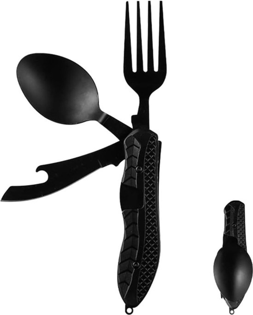 3-In-1 Camping Cutlery - Knife, Fork, Spoon - Foldable Camping Cutlery Multitool - Collapsible - Camping Cutlery - Camping Cutlery - Folding Cutlery - Gift For Men & Women - Image 1