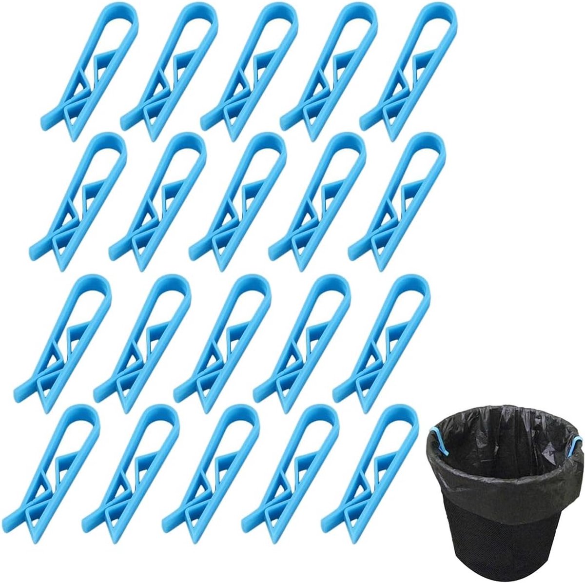 Trash Can Clips - 10 Pieces - Garbage Bag Grip - Garbage Bag Holder - Fixing Clips - Trash Can Fixation Clips - Waste Bag Clip Holder - Storage Clip - Anti-Slip Holder - For Garbage Bag - Garbage Bag Clamp - With Garbage Bag Closure Function - Plastic - B - Image 1