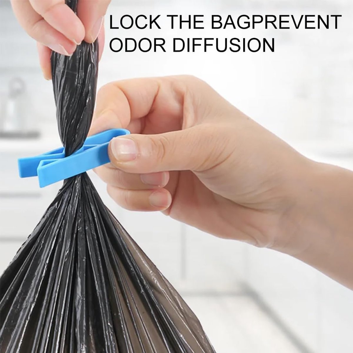 Trash Can Clips - 10 Pieces - Garbage Bag Grip - Garbage Bag Holder - Fixing Clips - Trash Can Fixation Clips - Waste Bag Clip Holder - Storage Clip - Anti-Slip Holder - For Garbage Bag - Garbage Bag Clamp - With Garbage Bag Closure Function - Plastic - B - Image 2