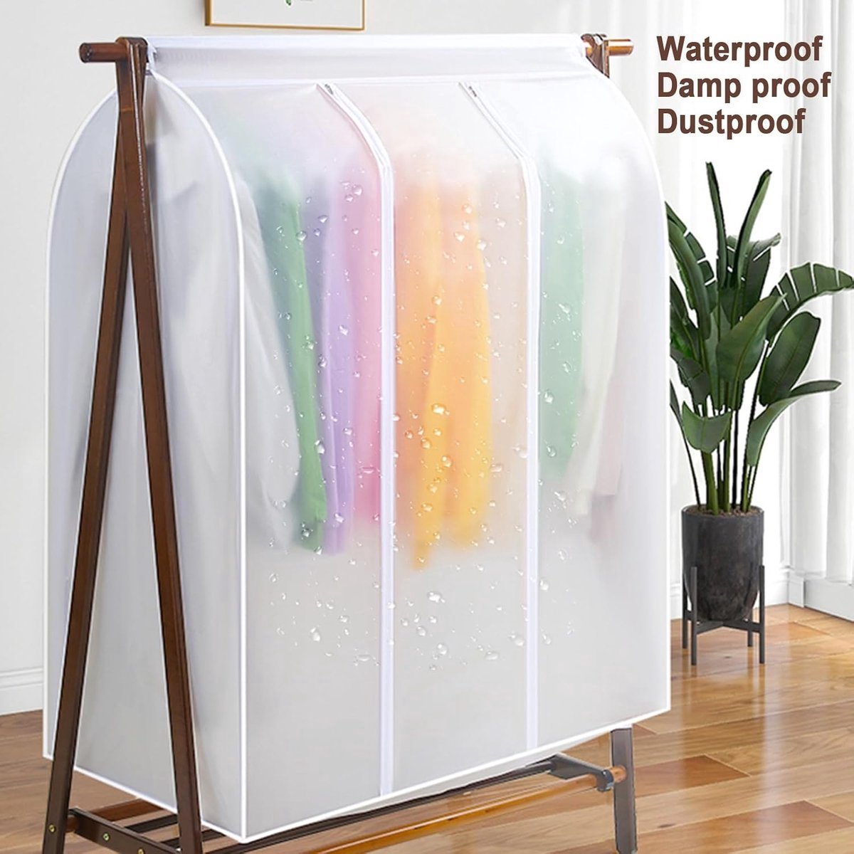 Garment Cover - Storage Bag - 90x100x50cm - Garment Bags with Zipper - Breathable & Dustproof - Transparent Window - Three-dimensional Dust Cover - Clothing Protective Bags - Wider, Sleeker, Moisture, Waterproof - Storage Bags for Clothing - Dresses/ Coat - Image 3