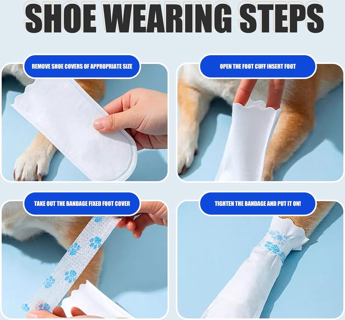 Dog Socks - 40 Pieces - Disposable Pet Socks - Waterproof - Non-Slip Dog Socks - Dog Shoes Paw Protector Socks for Dogs - Velcro Closure - Breathable - Adjustable - Pet Paw Protector - Dog Shoes - Size S - Image 5