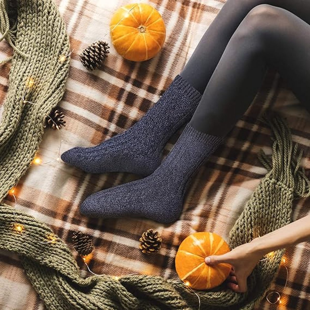 House Socks - 5 Pairs - Non-Slip Socks - Women's House Socks - Wool House Socks - Size 41-45 - Warm - Heated Socks - Fluffy Socks - Slipper Socks - Winter Socks - Thick Socks - Bed Socks - Lined Socks - Gift Idea - Christmas - Christmas Gift for Women - Image 3