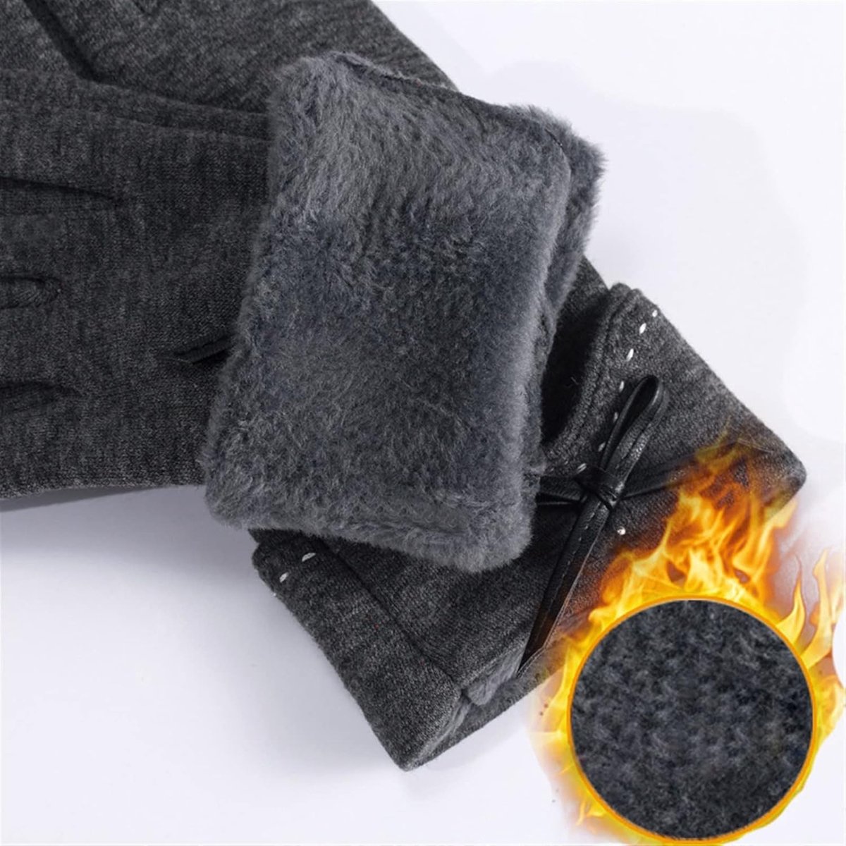Thermal Gloves - Winter Sports - Thermal - Waterproof - Autumn - Winter Gloves Women's Thin Section Keep Warm - Touchscreen Single Layer - Windproof Cycling - Tie Nice Elasticity Gloves - Image 2