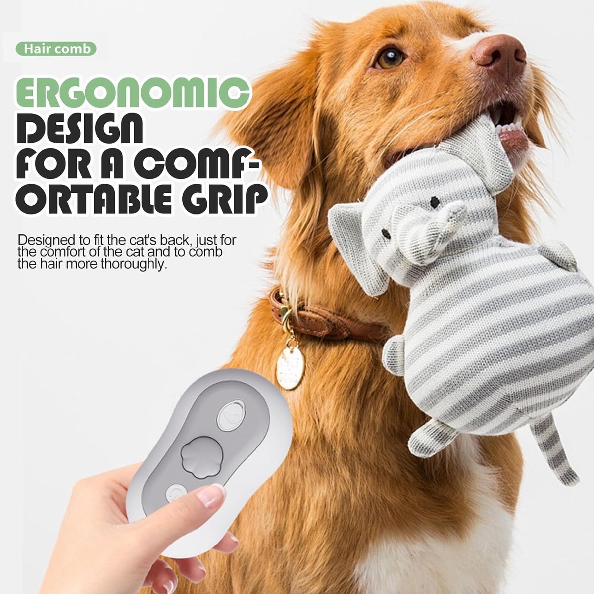 3-in-1 Steam Brush for Cats and Dogs - USB - Massage Comb - Hair Remover Brush - Dog Brush - Cat Brush with Water Reservoir and Release Button - Pet Grooming - Long/Short Hair - Self-Cleaning Soft Steam Brush for Cat and Dog - Image 3