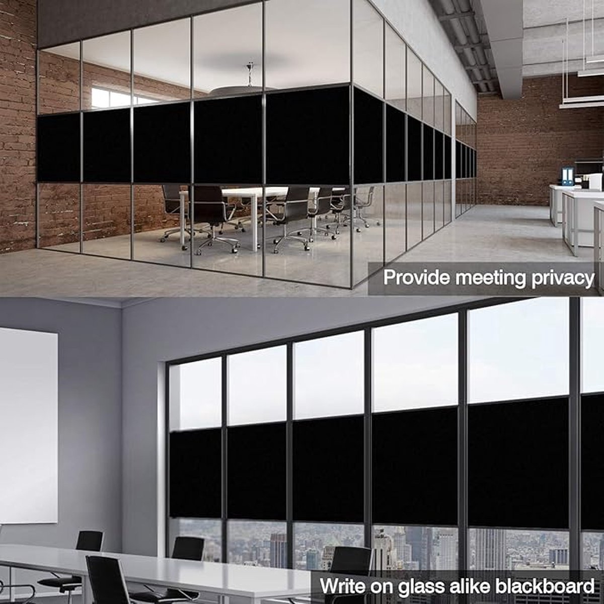 Blackout Window Film - Office/ Home/ Bathroom/ Bedroom/ Kitchen Blackout Window Film - Blackout Window Sticker - Opaque Glass Sticker - Heat Insulation, Sunscreen, Anti-UV, Decorative Window Sticker - 45x100cm - With scraper - Image 2