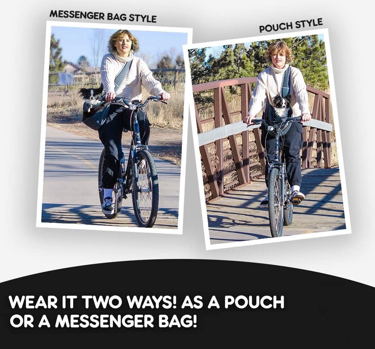 Dog Carrier Bag - Dog Sling - Dog Bag - Dog Carrier Sling - Dog Carrier Bag for Travel - Pet Carrier Bag - Shoulder Dog Bag - Cat Travel Bag - Pet Travel Bag - 42 x 26 Cm - Suitable For 3-7 Kg - Black - Image 4