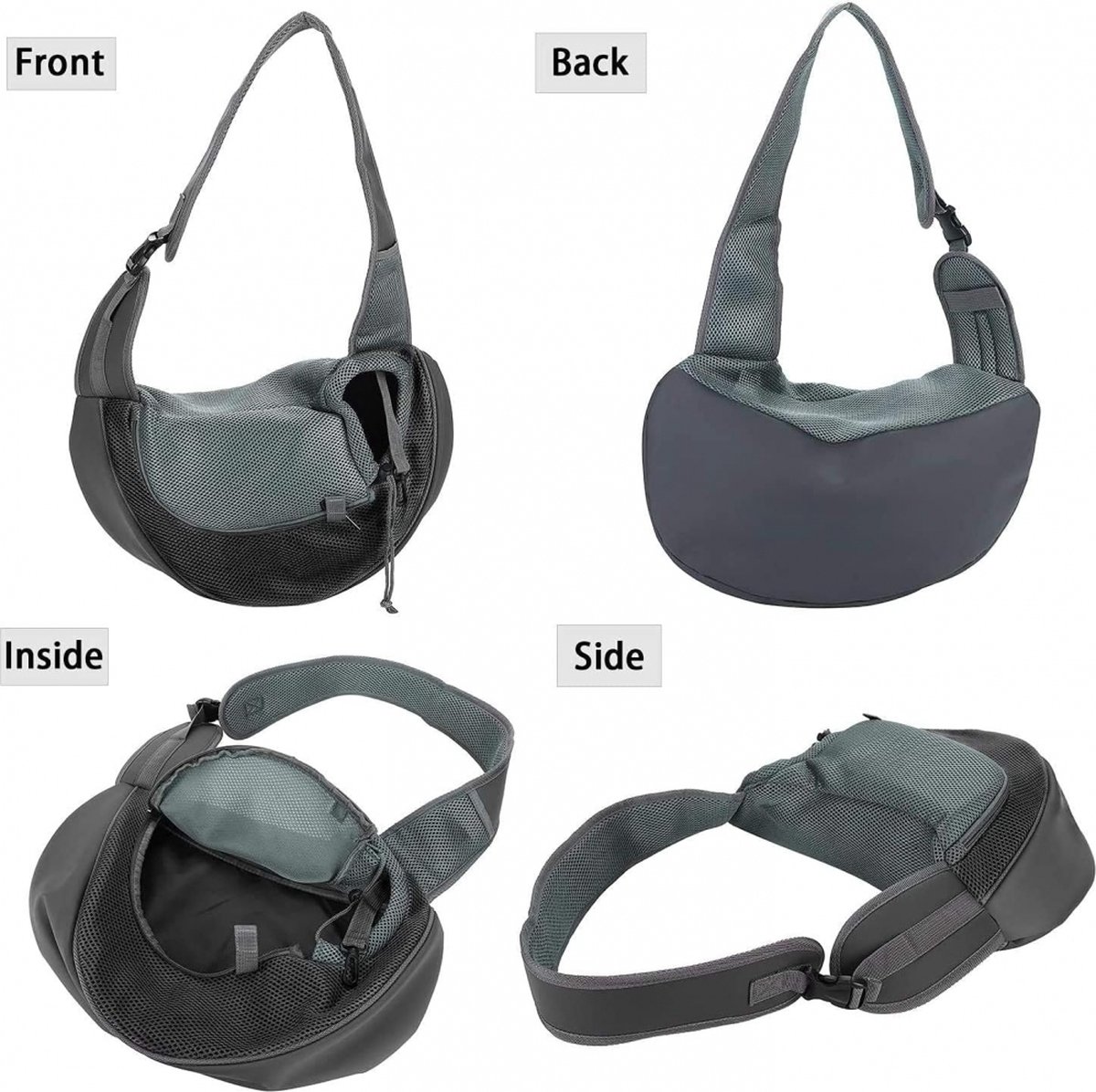 Dog Carrier Bag - Dog Sling - Dog Bag - Dog Carrier Sling - Dog Carrier Bag for Travel - Pet Carrier Bag - Shoulder Dog Bag - Cat Travel Bag - Pet Travel Bag - 42 x 26 Cm - Suitable For 3-7 Kg - Black - Image 5