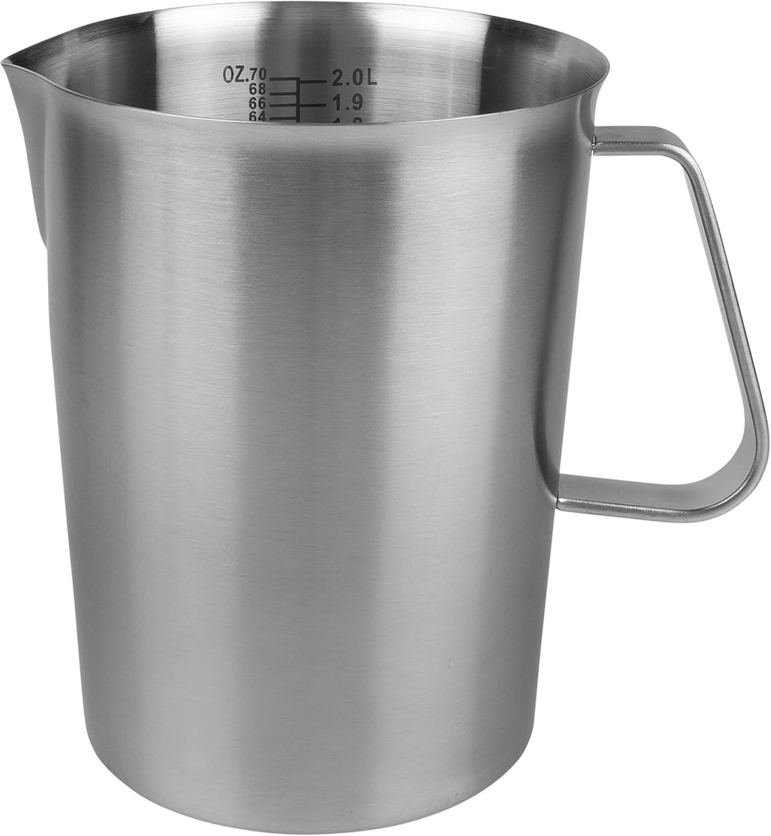 Measuring Cup with Pouring Spout - Measuring Cups with Scale - 2 Liters - Small Measuring Cups - Measuring Cups - Measuring Beaker - Cups - Measuring Jug - Measuring Cup - 304 Stainless Steel - 14.5 x 17 x 14.5 Cm (L x W x H) - Silver - For Precise Weighi - Image 1
