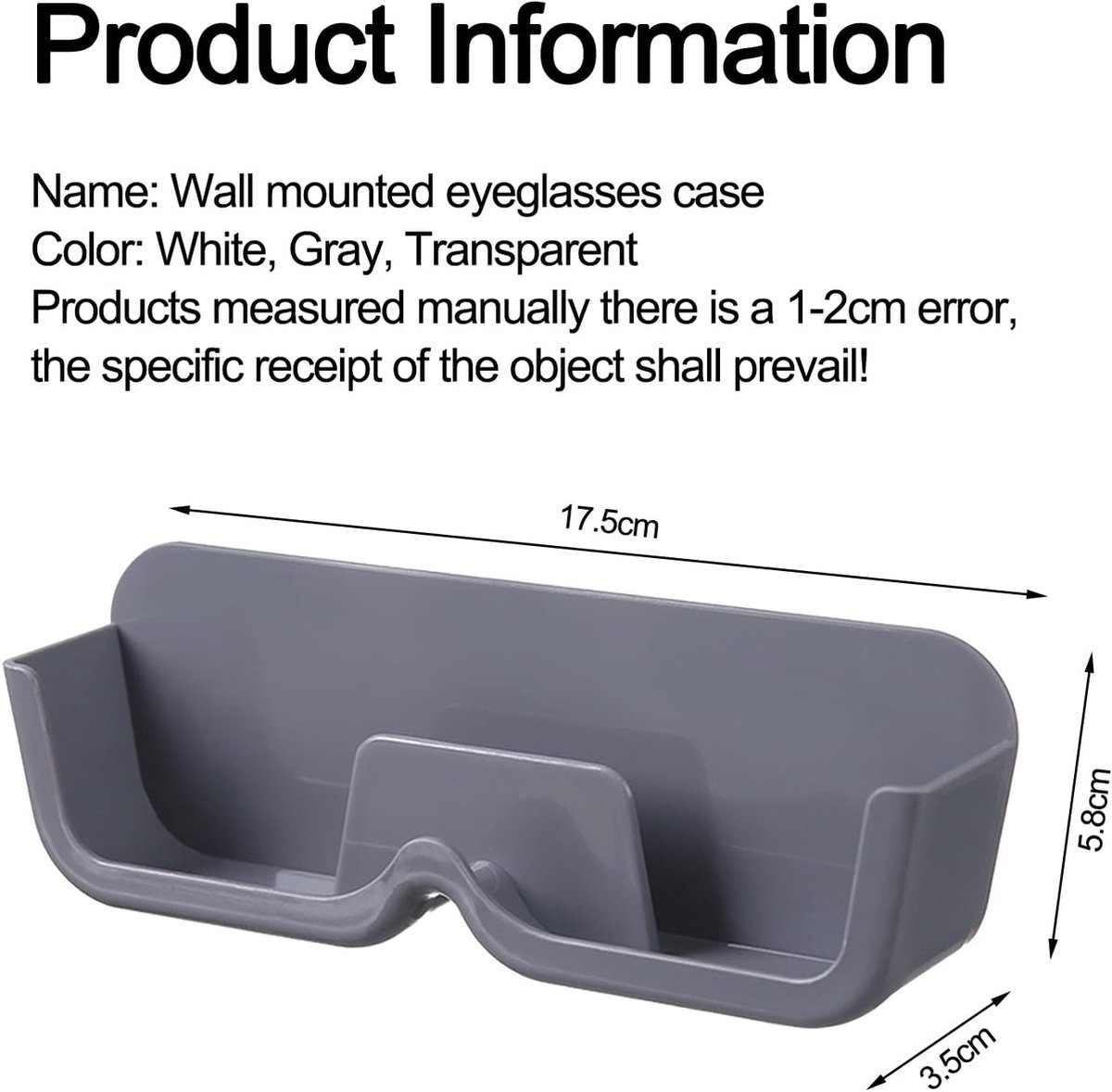Eyeglass Cases - 3 Pieces - Eyeglass Storage - Storage Organizer - Eyeglass Storage System - Eyeglass Stand - Eyeglass Rack - Holder for Eyeglasses - Wall Mounted Eyeglass Holder - Sunglasses Display - Wall Mount for Hanging Eyeglasses - Self-Adhesive - Image 2