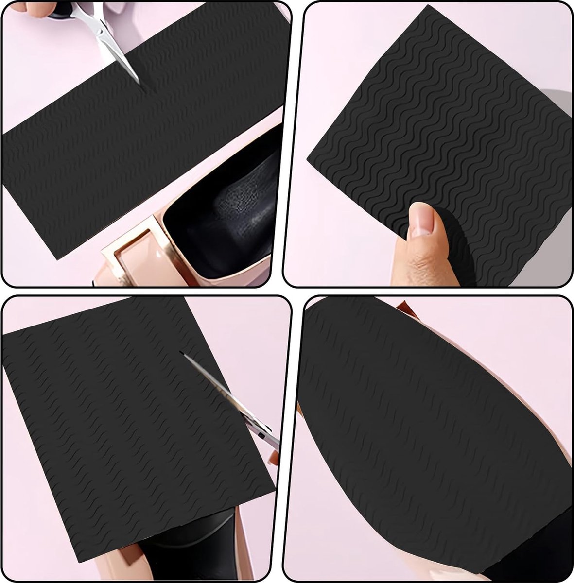 Anti-Slip Shoe Stickers - 10 Pieces - Rubber Shoe Sole - High Heel Grip Stickers - 15x10 Cm - Anti-Slip Shoe Sole Pads - Shoe Repair - Easy to Apply - Cut to Size - Black - Image 4