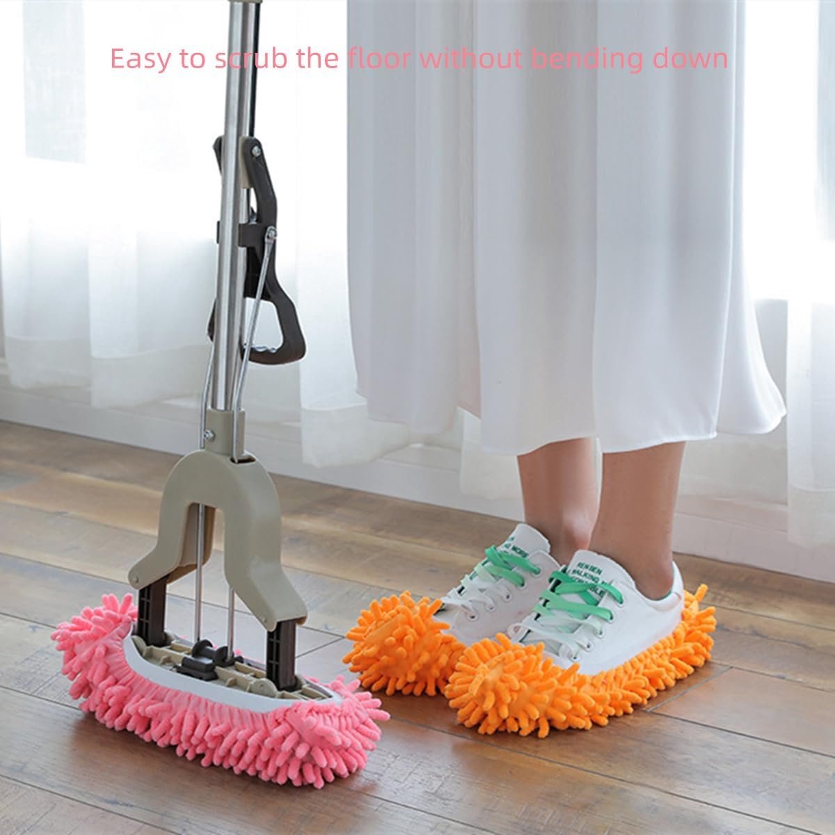 Shoe Covers - 5 Pairs - Mop Shoe - Shoe Cover - Shoe Protectors - Cleaning Shoes - Mop Shoes - Mop Slippers - Easy Cleaning - Mopping - Cleaning - Mop Set - Reusable - For Home, Office, Bathroom, Kitchen - Image 3