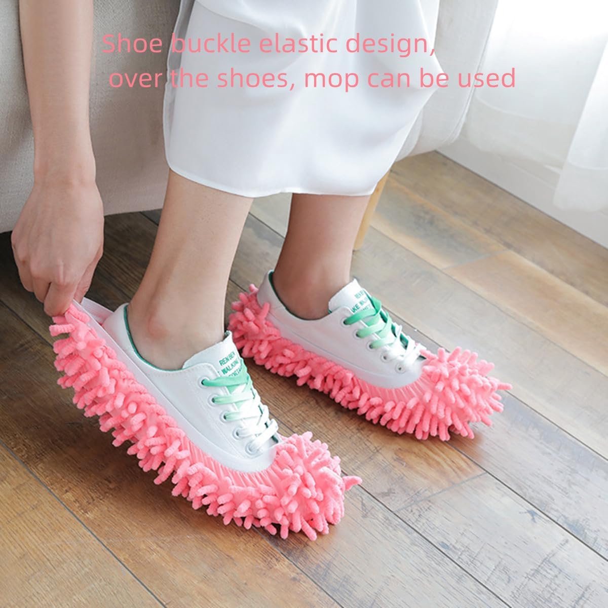 Shoe Covers - 5 Pairs - Mop Shoe - Shoe Cover - Shoe Protectors - Cleaning Shoes - Mop Shoes - Mop Slippers - Easy Cleaning - Mopping - Cleaning - Mop Set - Reusable - For Home, Office, Bathroom, Kitchen - Image 5
