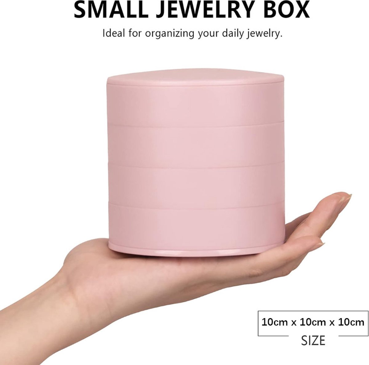 Jewelry Box - Jewel Case - 4 Tiers - Small Jewelry Box - Jewelry Pouch - Jewelry Storage Box - Jewelry Box - Jewelry Organizer - Watch Box - Bijouterie Box - Small Jewel Chest - Jewelry Holder - Suitable For Watches And Jewelry - Pink - Image 5