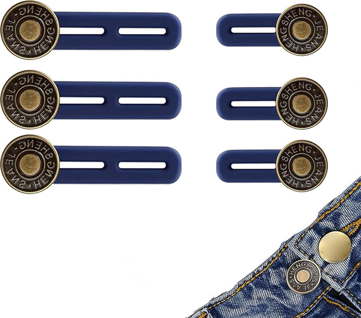 Buttonhole Extender 6 Pieces Bronze - Trouser Expander - Jeans Trouser Expander - Trouser Widening Button - Denim Extension Button - Button Extender - Reusable - Maternity Belly Band - Maternity Trouser Expander - Buttonhole Elastic - Image 1