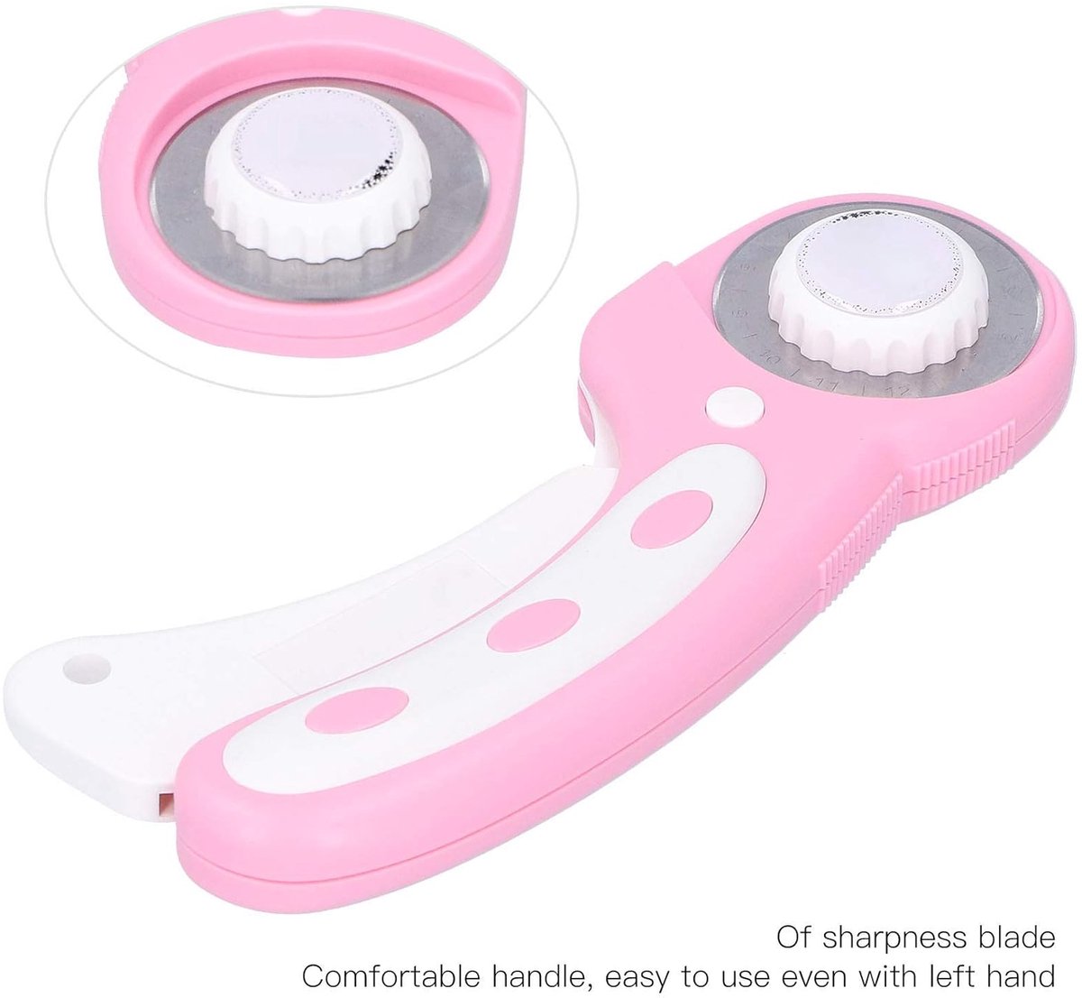 Professional Rotary Cutter - Luxury High Quality Tailor's Scissors - Fabric Scissors - Leather Cutter - Cutter - Fabric Cutter - Rotary Blade - for cutting fabric / leather / plastic / paper - fabric pink - Image 3