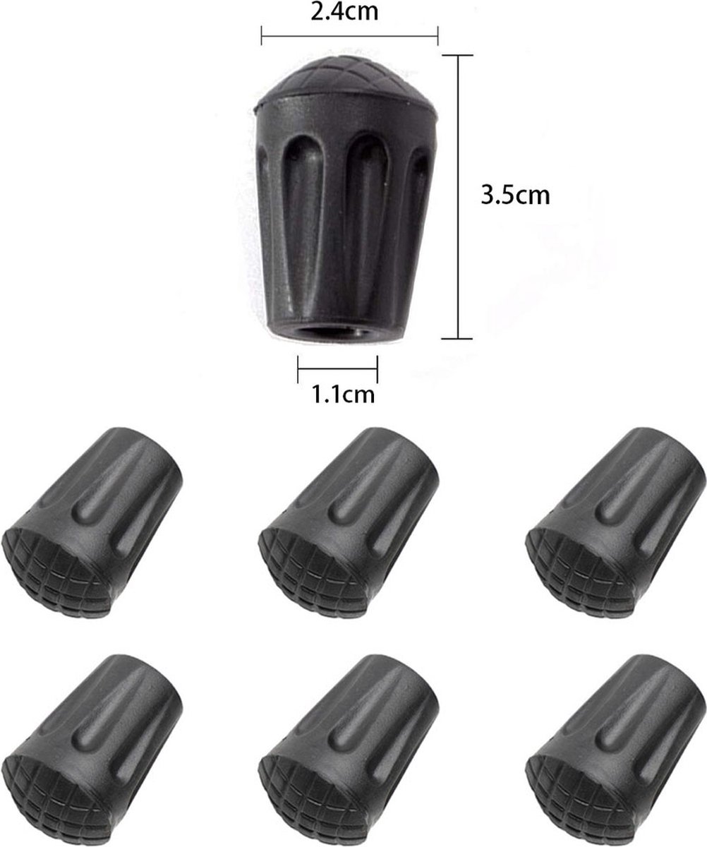 Nordic Walking Tips - 6 Pieces - Walking Stick Tips - Crutch Tips - Nordic Walking Pads - Nordic Walking Cane Tips - Round Nordic Footings - Trekking Pole Tips - Replacement Tips - End Stop - Walking Stick Base - Easy to Install - Black - Image 5