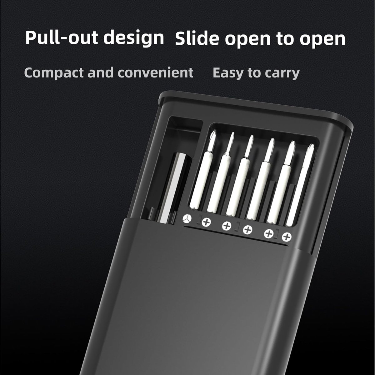 24-piece - High-quality Precision screwdriver set - Professional small compact screwdriver repair kit - portable mini tool set - Universal - for Smartphone / glasses / watch / laptop - with Phillips head flat head - magnetic - Image 3